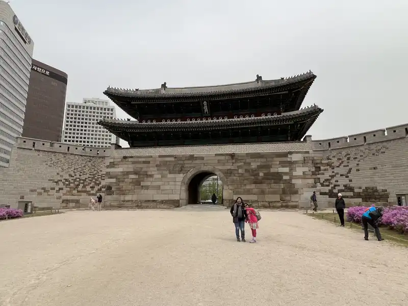 The city is very walkable with plenty of sights. This is Sungnymoon Gate, the historic southern gate of Seoul.