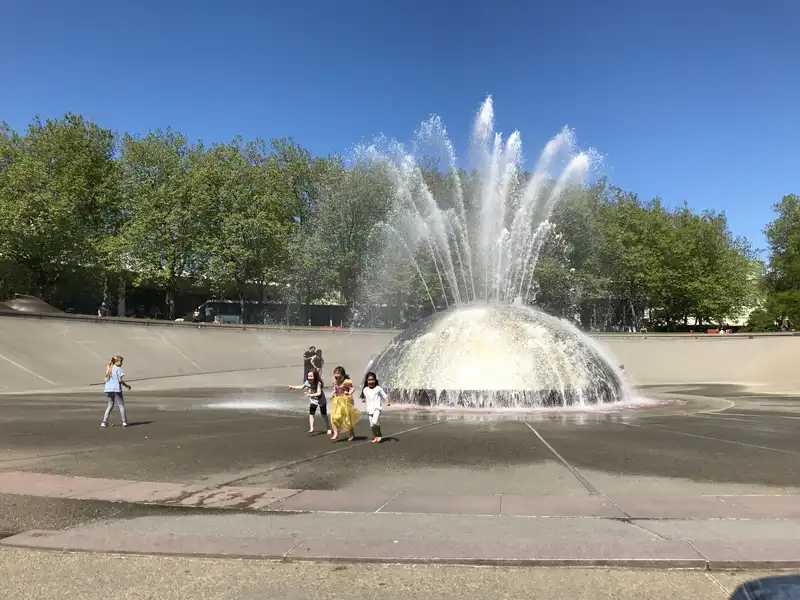 The music water fountain at Seattle Center